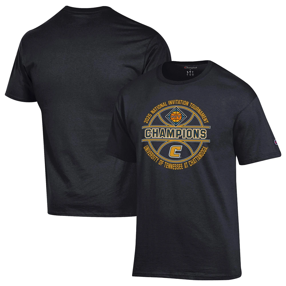 Unisex Champion Black Tennessee Chattanooga Mocs 2025 NCAA Men's Basketball NIT Champions T-Shirt
