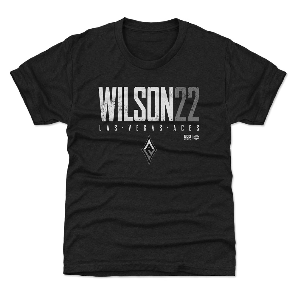 Youth 500 Level A'ja Wilson Black Las Vegas Aces Elite T-Shirt