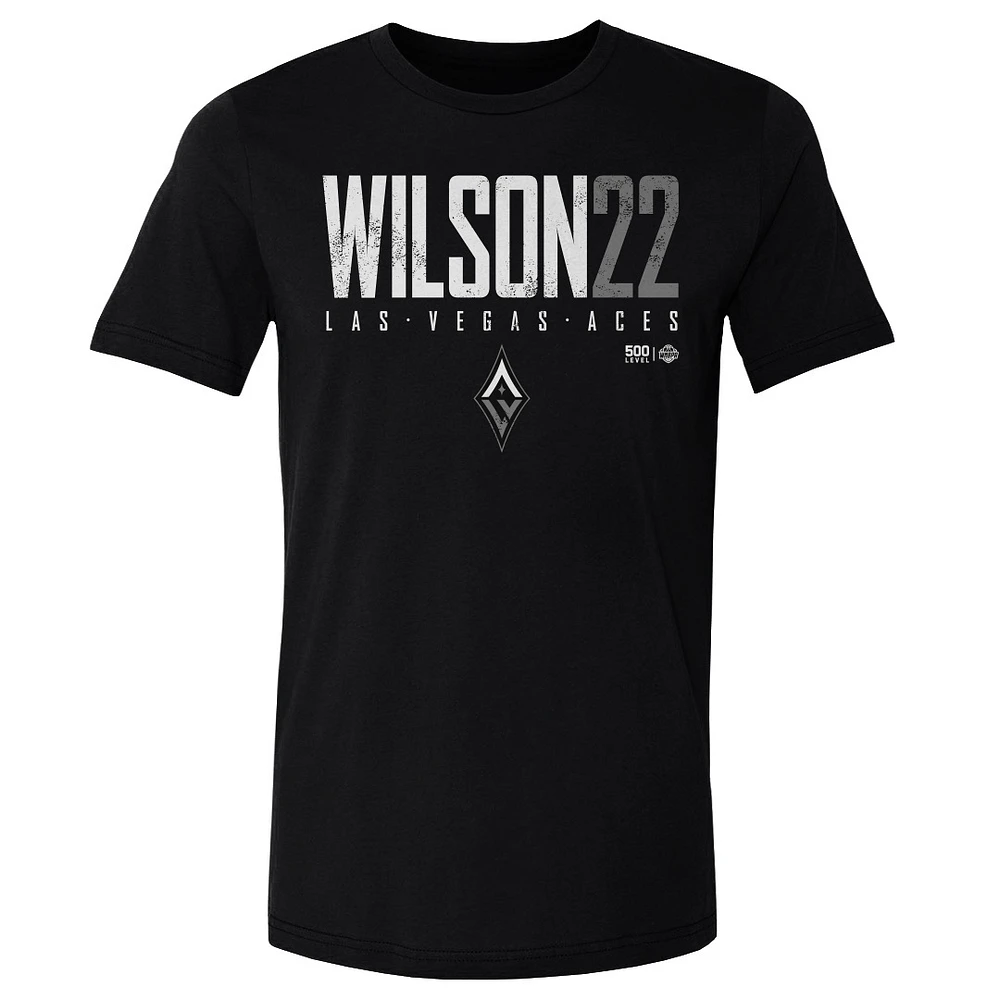 Men's 500 Level A'ja Wilson Black Las Vegas Aces Elite T-Shirt