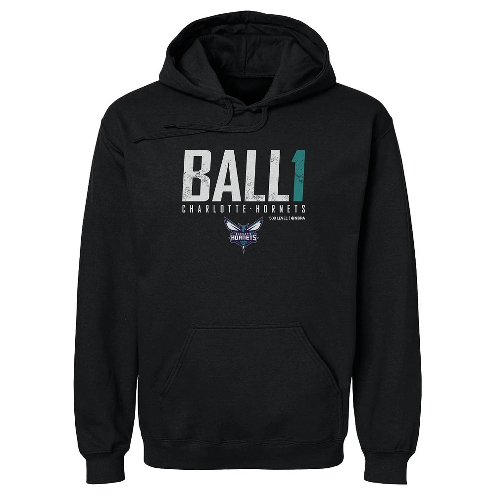 Men's 500 Level LaMelo Ball Black Charlotte Hornets Elite Pullover Hoodie