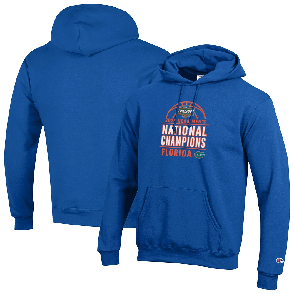 Men's Champion Royal Florida Gators 2025 NCAA Basketball National Champions Eco Powerblend Pullover Hoodie