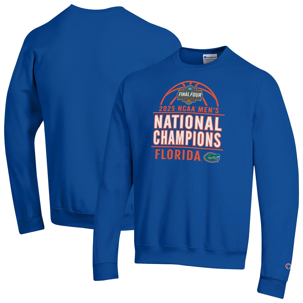 Men's Champion Royal Florida Gators 2025 NCAA Basketball National Champions Eco Powerblend Crewneck Sweatshirt