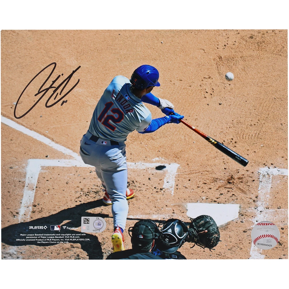 Francisco Lindor New York Mets Autographed 8" x 10" Bird's Eye Of A Home Run Photograph