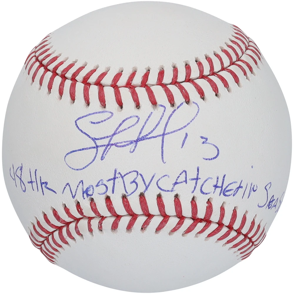 Salvador Perez Kansas City Royals Autographed Baseball with "48 HR Most By Catcher in Season" Inscription - Limited Edition of 25