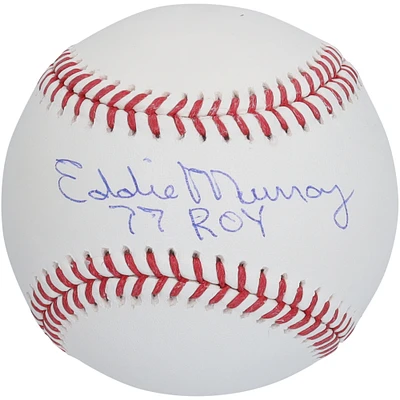 Eddie Murray Baltimore Orioles Autographed Baseball with "77 ROY" Inscription
