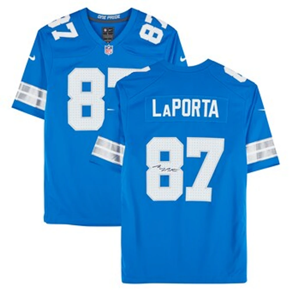 Sam LaPorta Detroit Lions Autographed Blue Nike Game Jersey