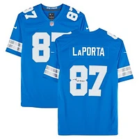 Sam LaPorta Detroit Lions Autographed Blue Nike Game Jersey