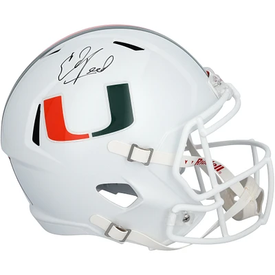 Ed Reed Miami Hurricanes Autographed Riddell Speed Replica Helmet