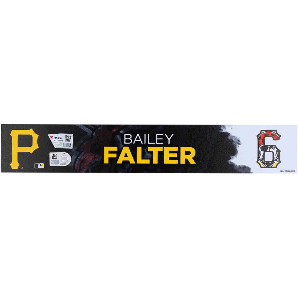 Bailey Falter Pittsburgh Pirates Player-Issued #6 Nameplate from 2025 MLB Spring Training