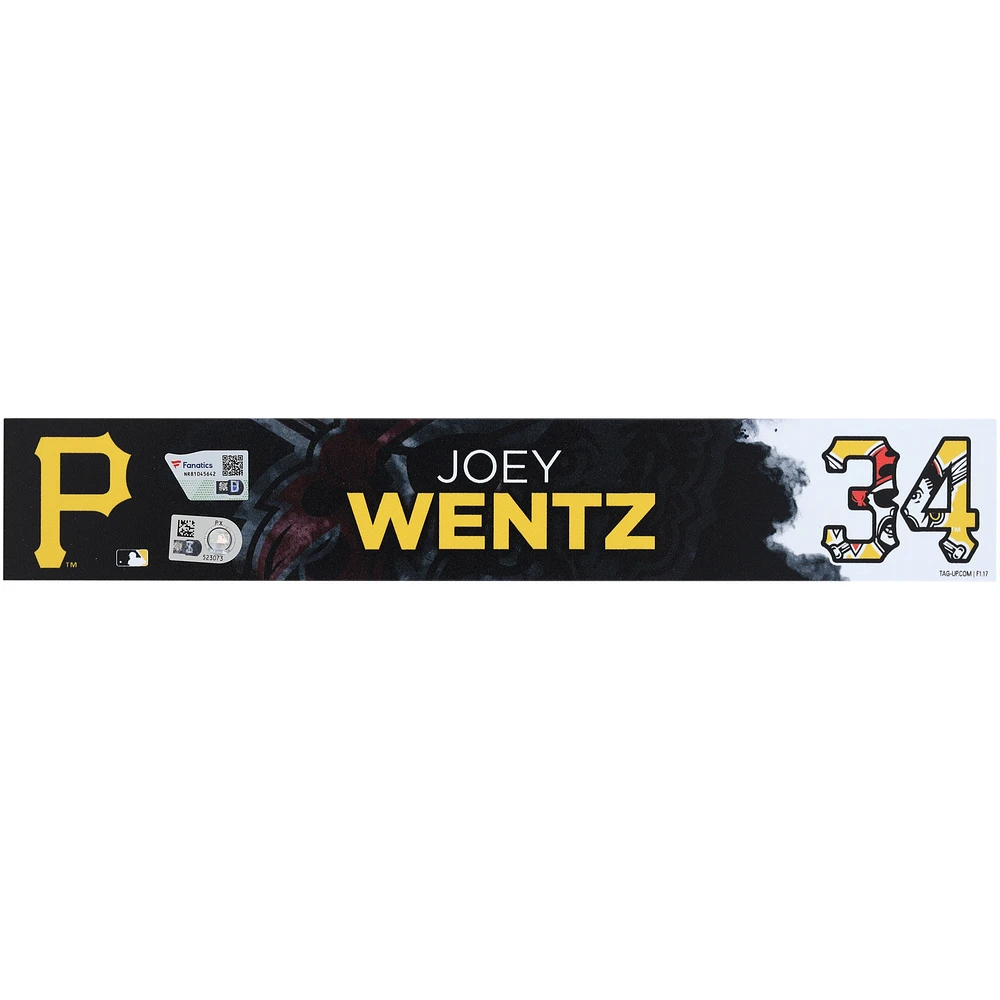 Joey Wentz Pittsburgh Pirates Player-Issued #34 Nameplate from 2025 MLB Spring Training