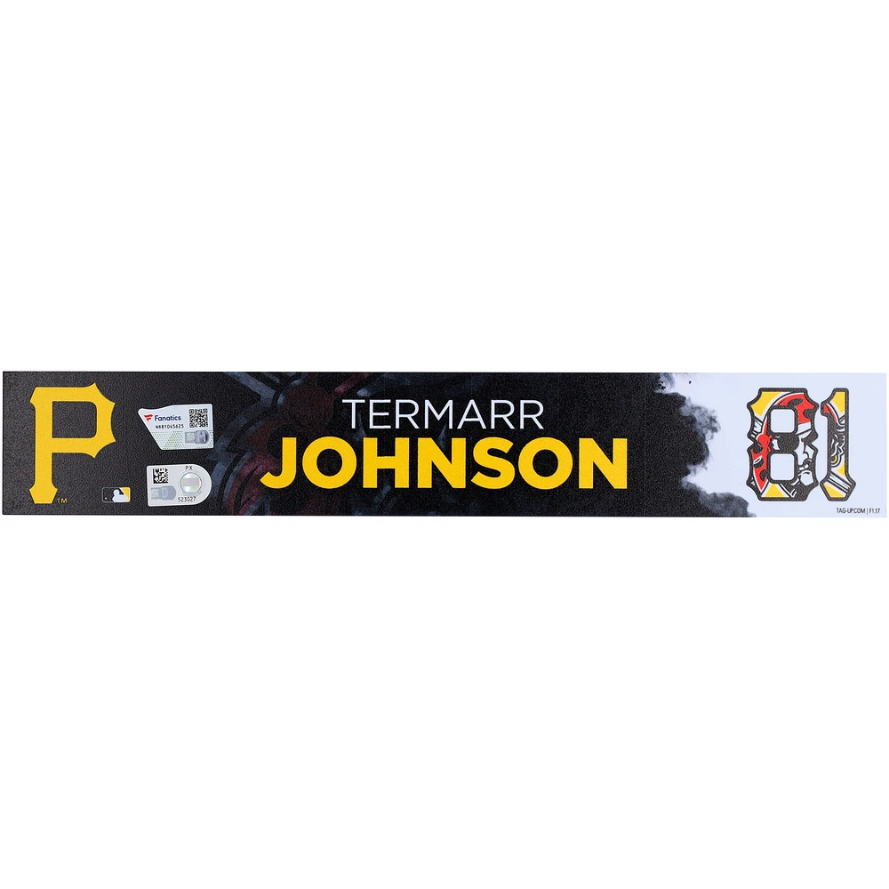 Termarr Johnson Pittsburgh Pirates Player-Issued #81 Nameplate from 2025 MLB Spring Training