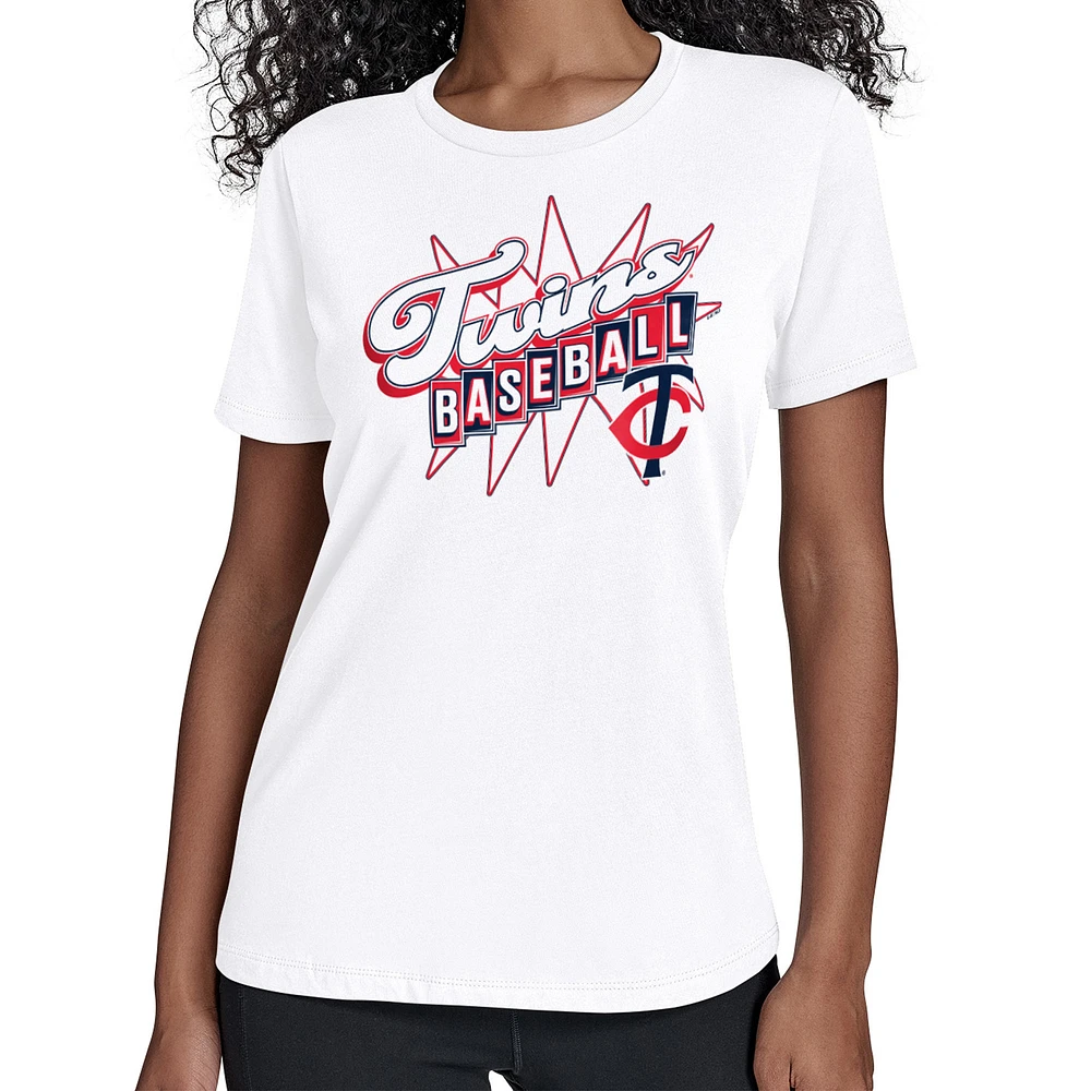 Women's Starter White Minnesota Twins Drive-In T-Shirt