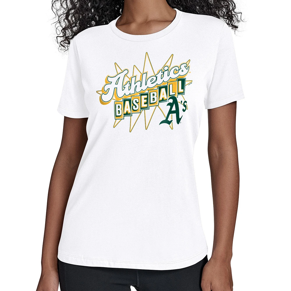 Women's Starter White Oakland Athletics Drive-In T-Shirt