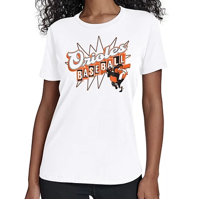 Women's Starter White Baltimore Orioles Drive-In T-Shirt