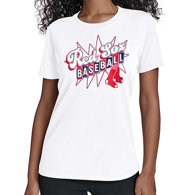 Women's Starter White Boston Red Sox Drive-In T-Shirt