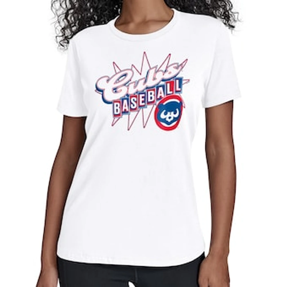 Women's Starter White Chicago Cubs Drive-In T-Shirt