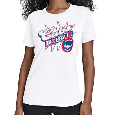 Women's Starter White Chicago Cubs Drive-In T-Shirt