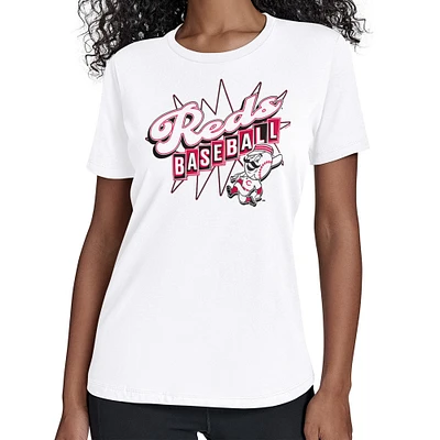 Women's Starter White Cincinnati Reds Drive-In T-Shirt