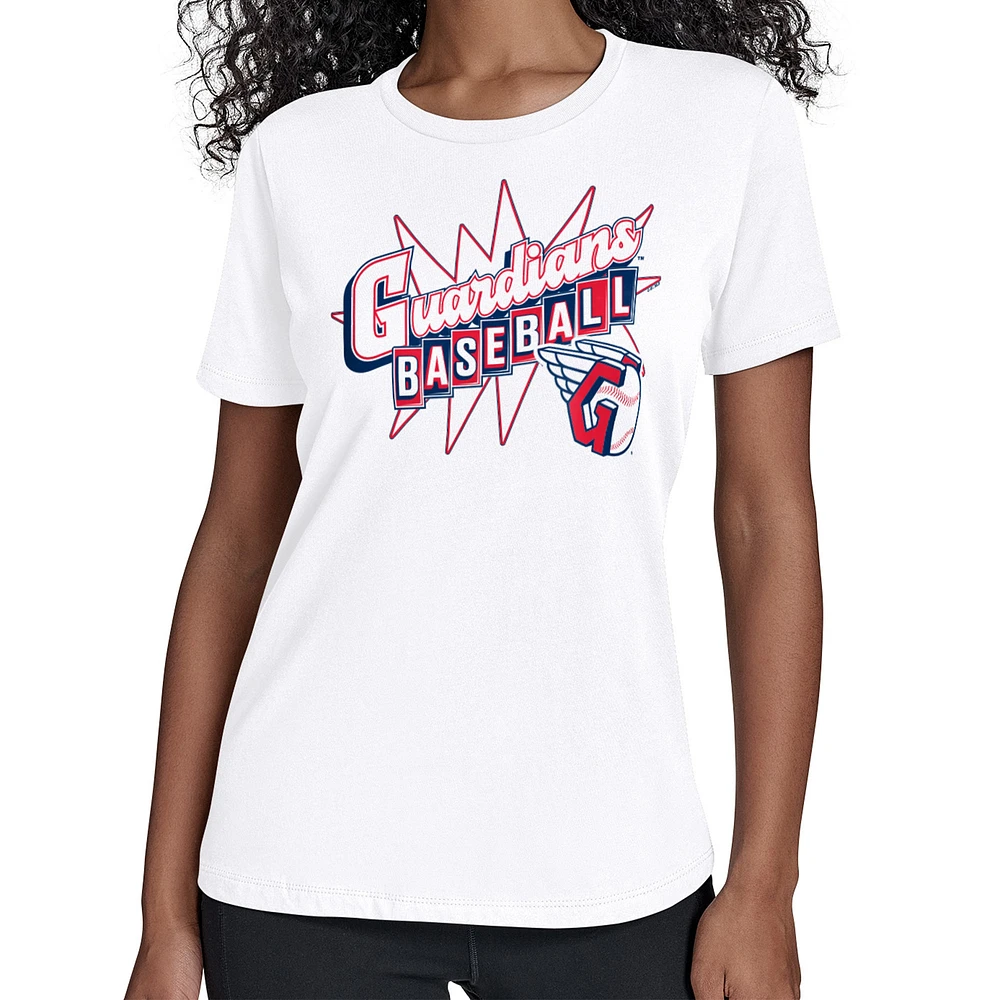 Women's Starter White Cleveland Guardians Drive-In T-Shirt