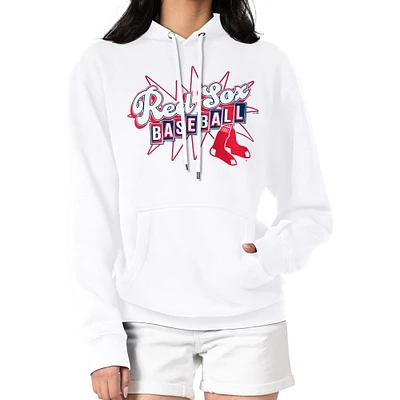 Women's Starter White Boston Red Sox Drive-In Pullover Hoodie