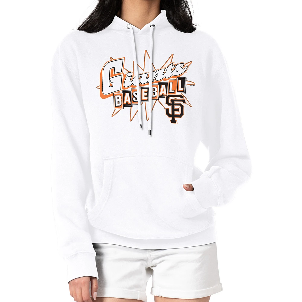 Women's Starter White San Francisco Giants Drive-In Pullover Hoodie
