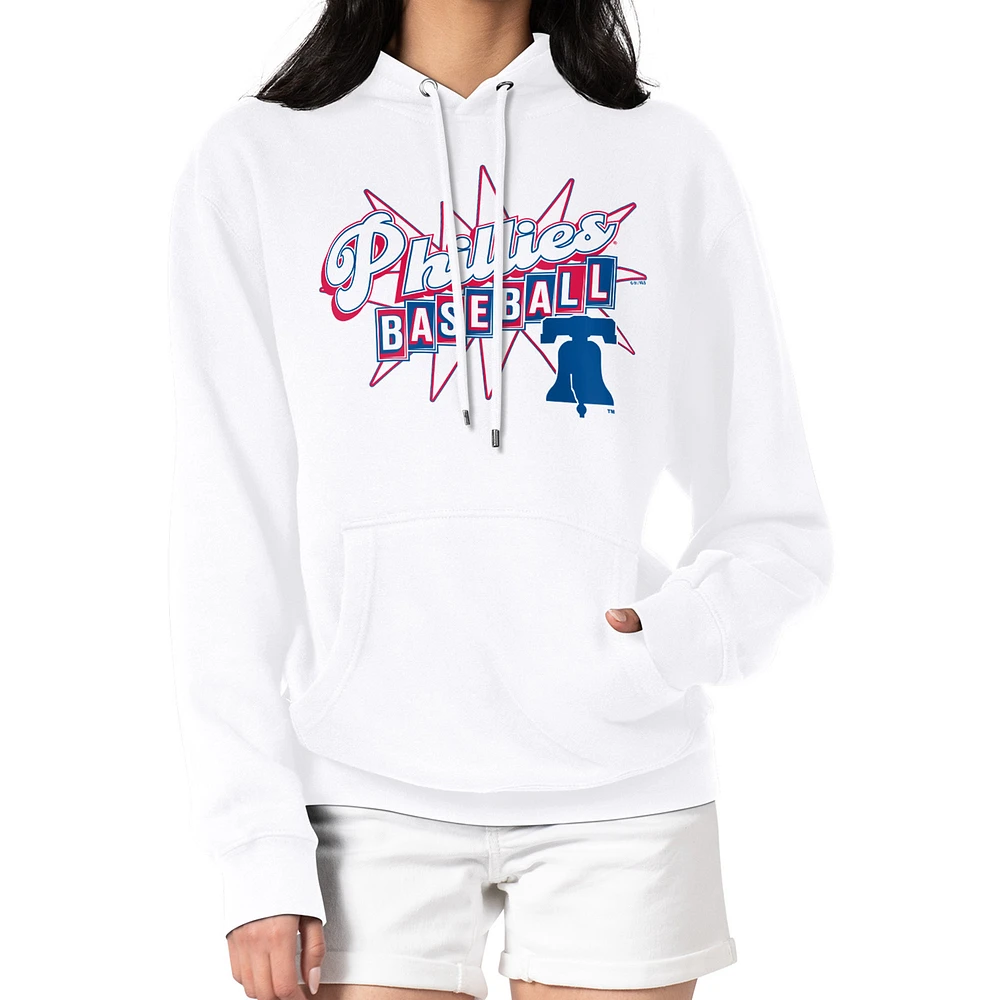 Women's Starter White Philadelphia Phillies Drive-In Pullover Hoodie