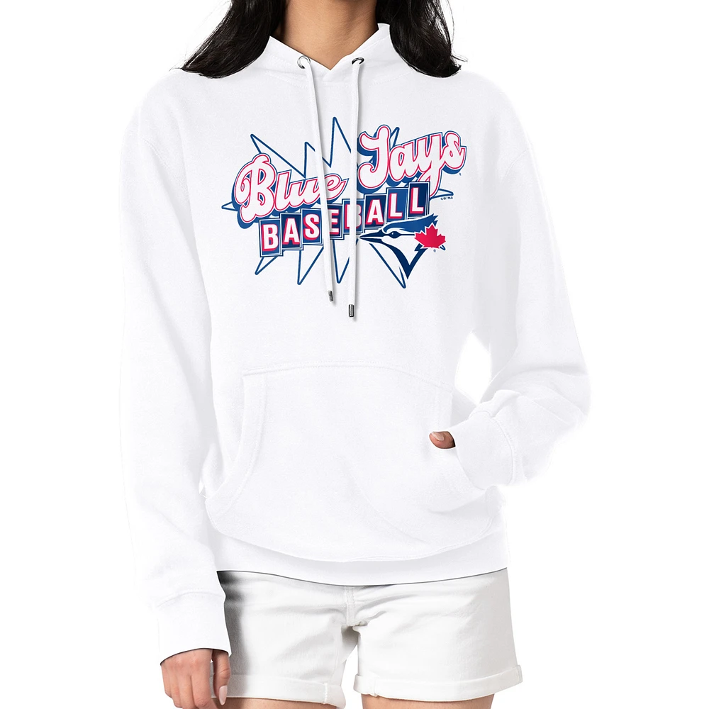 Women's Starter White Toronto Blue Jays Drive-In Pullover Hoodie