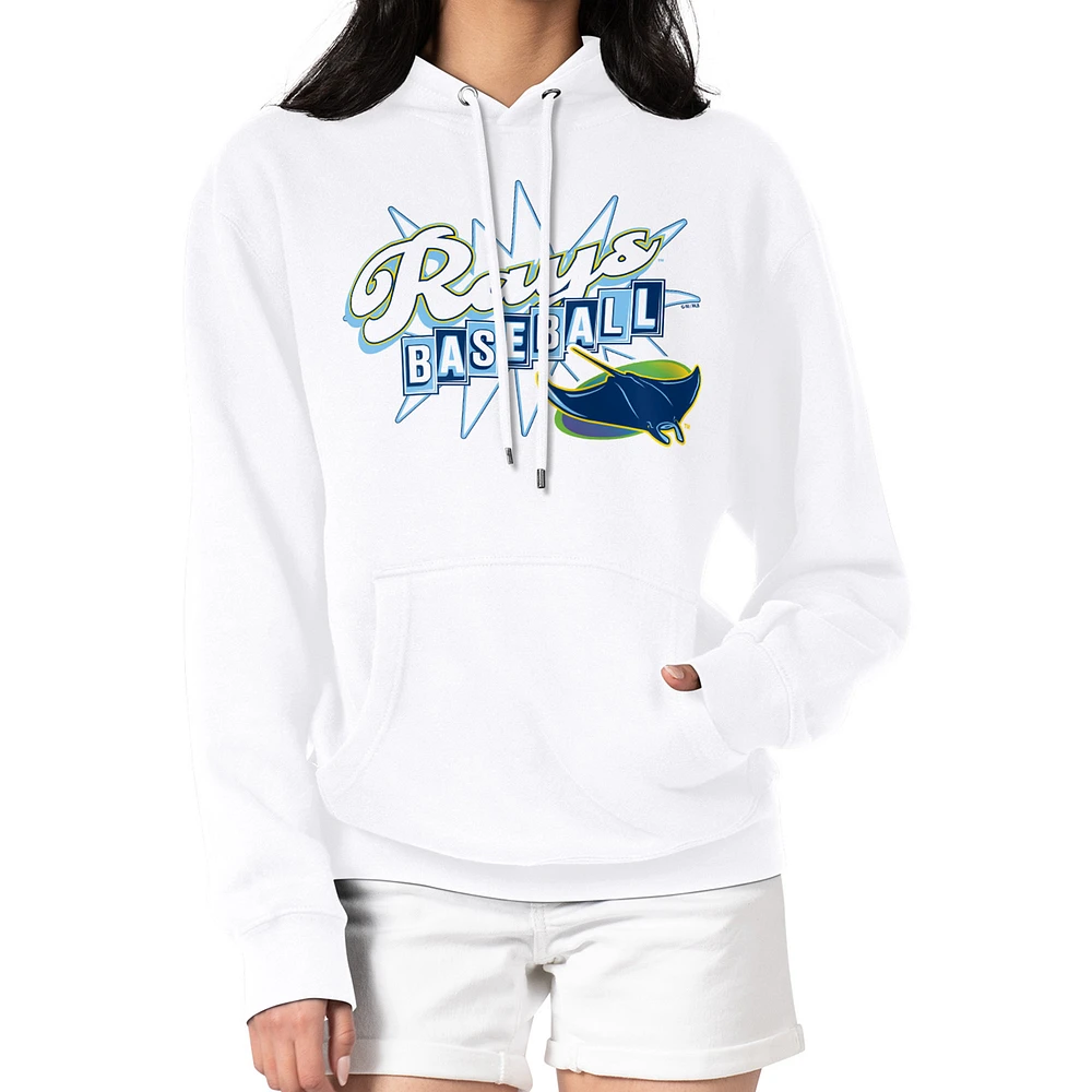 Women's Starter White Tampa Bay Rays Drive-In Pullover Hoodie