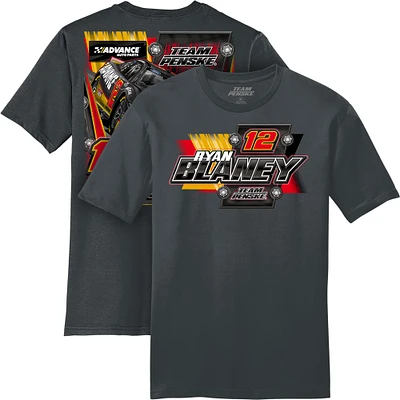 Men's Team Penske Charcoal Ryan Blaney Advance Auto Parts T-Shirt