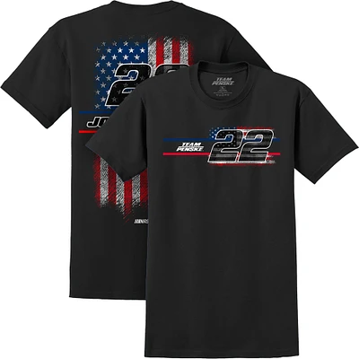 Men's Team Penske Black Joey Logano American Flag T-Shirt