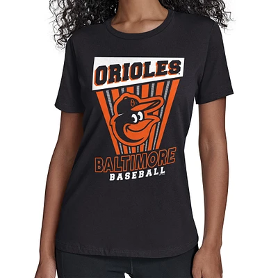 Women's Starter Black Baltimore Orioles Poster Print T-Shirt
