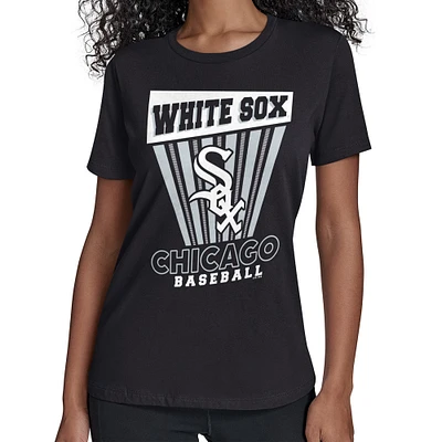 Women's Starter Black Chicago White Sox Poster Print T-Shirt