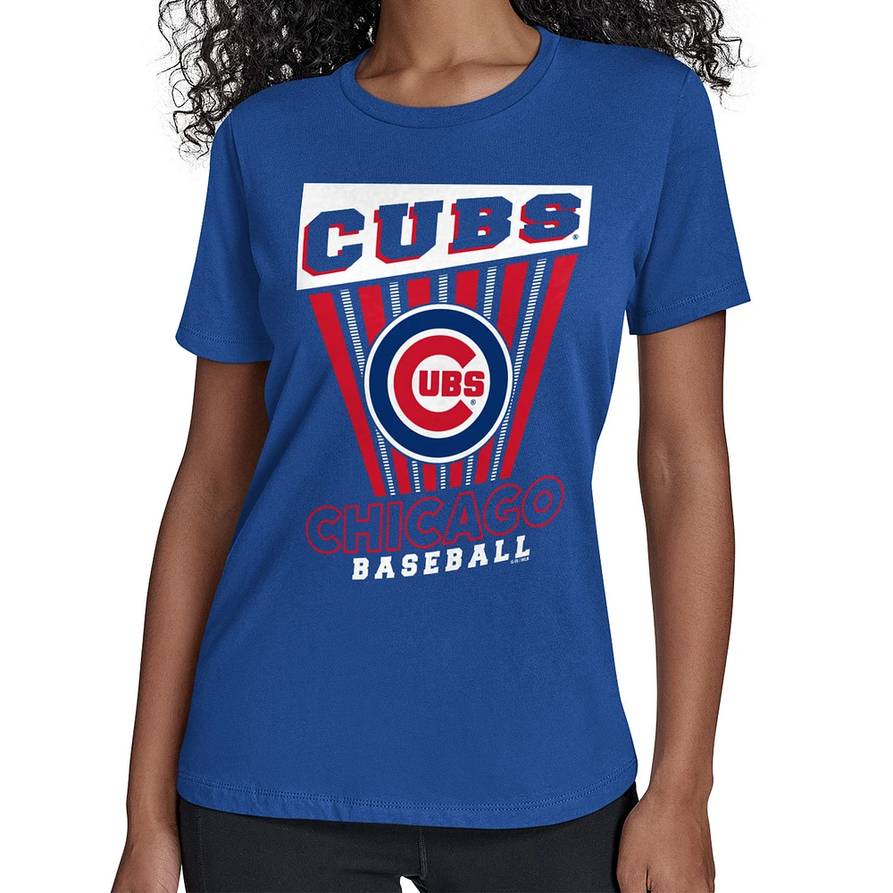 Women's Starter Royal Chicago Cubs Poster Print T-Shirt