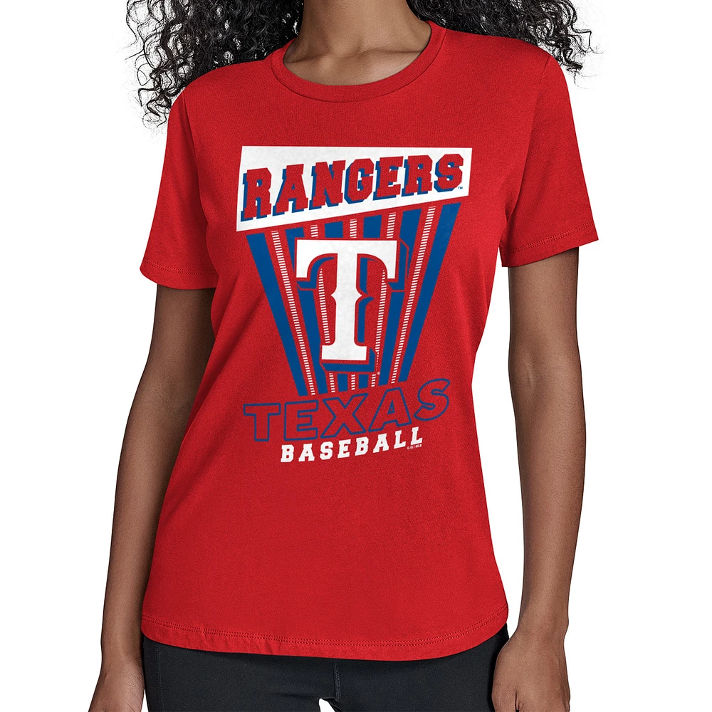 Women's Starter Red Texas Rangers Poster Print T-Shirt