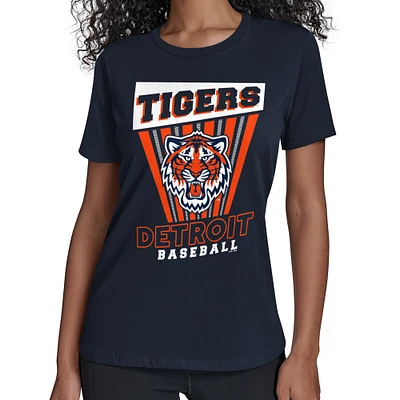 Women's Starter Navy Detroit Tigers Poster Print T-Shirt