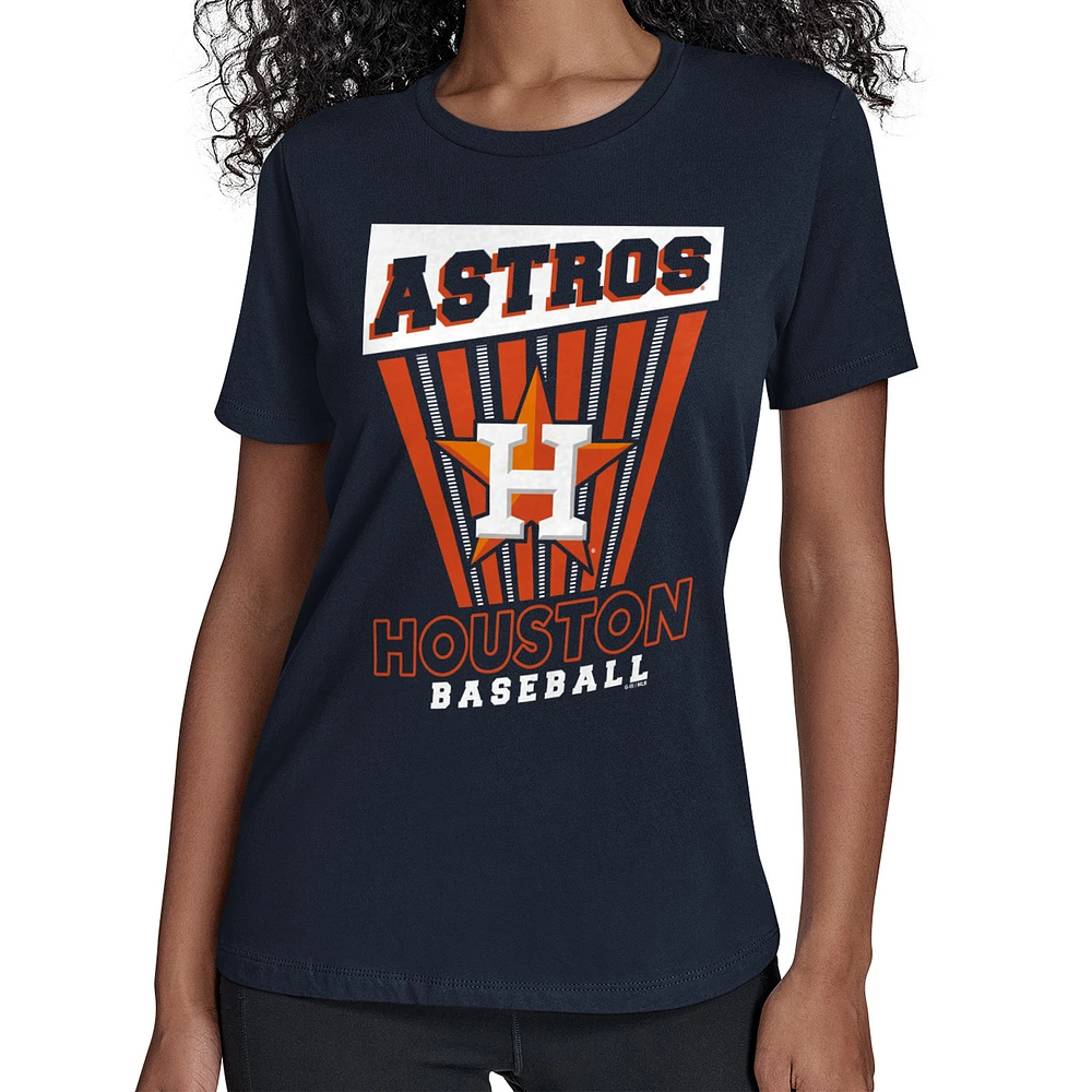 Women's Starter Navy Houston Astros Poster Print T-Shirt