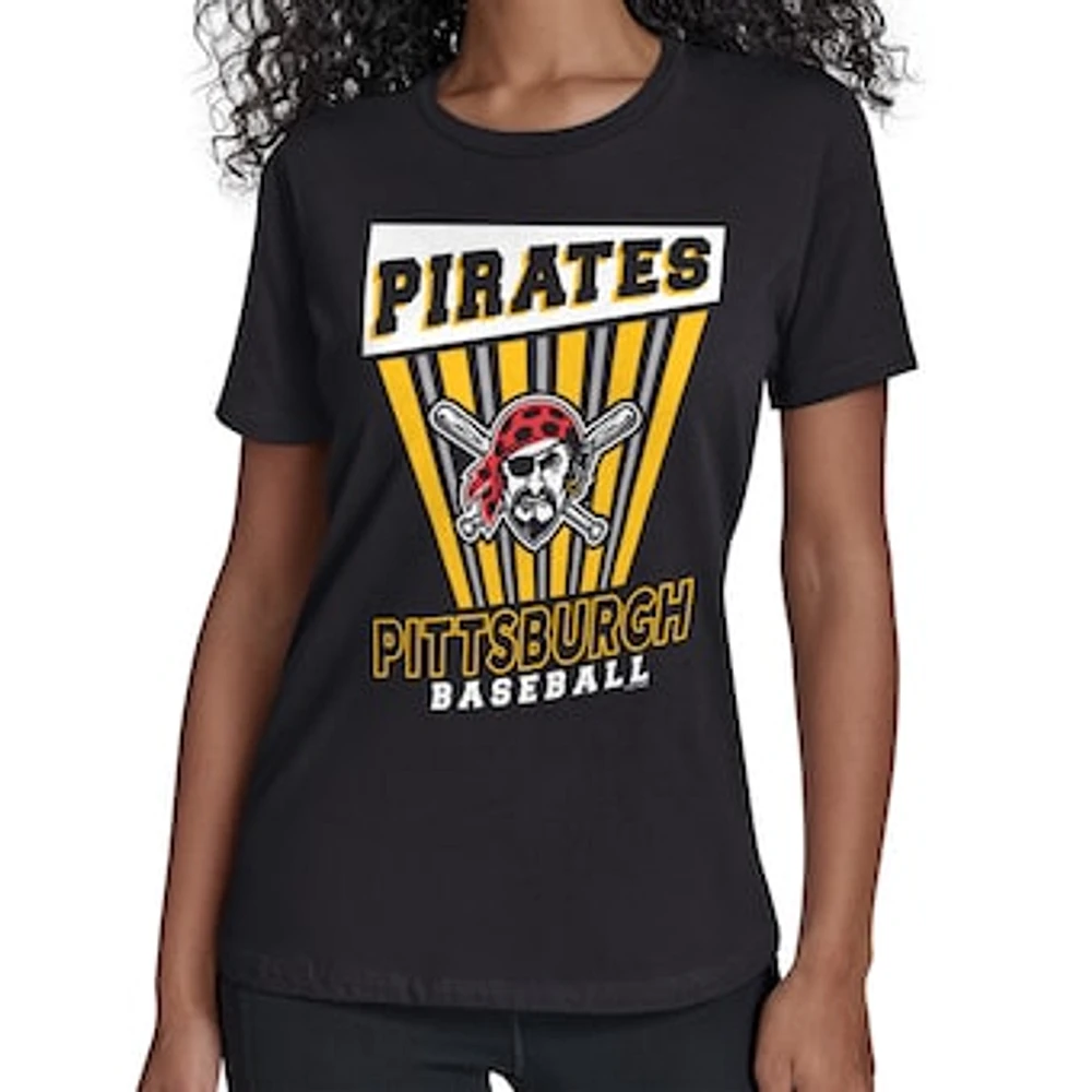 Women's Starter Black Pittsburgh Pirates Poster Print T-Shirt