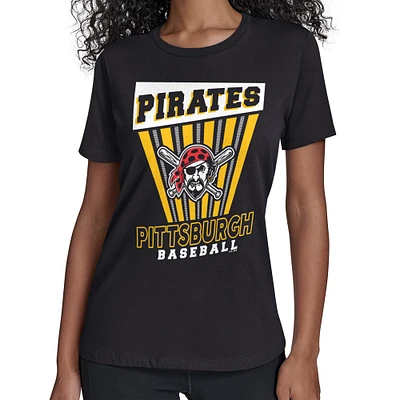 Women's Starter Black Pittsburgh Pirates Poster Print T-Shirt