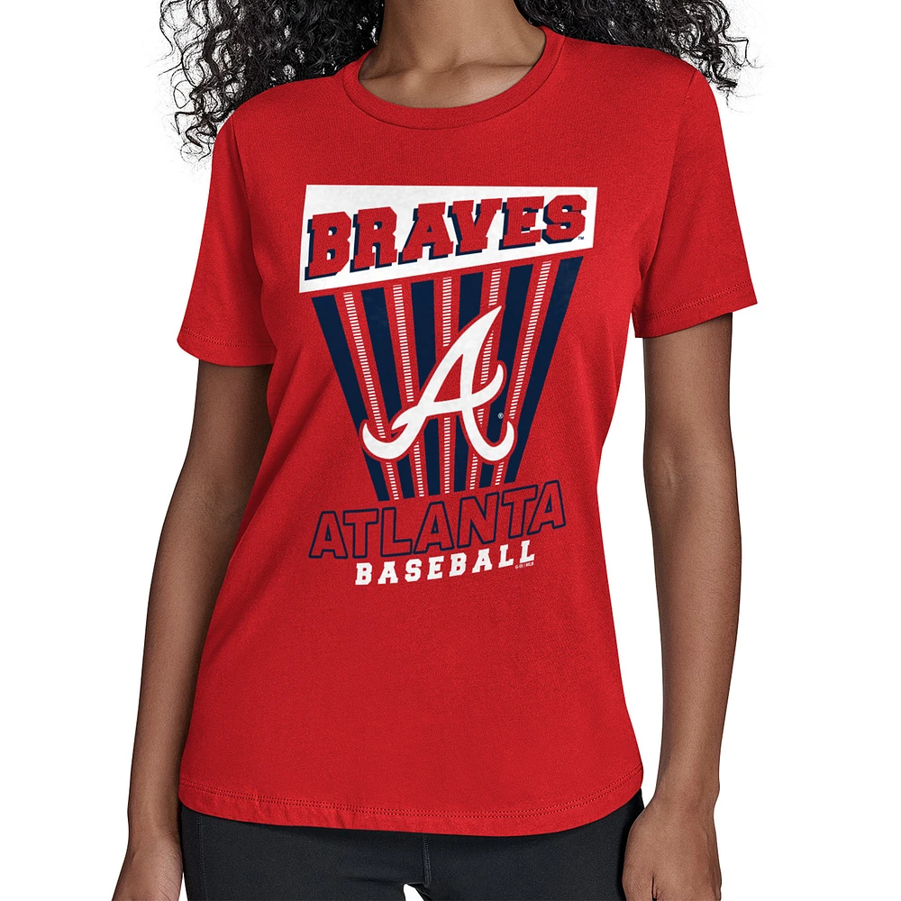 Women's Starter Red Atlanta Braves Poster Print T-Shirt