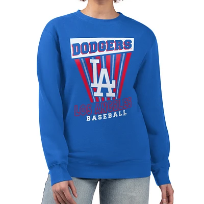 Women's Starter Royal Los Angeles Dodgers Poster Print Pullover Sweatshirt