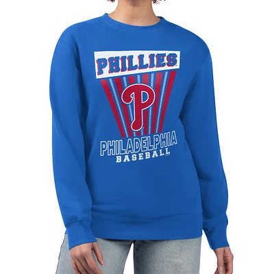 Women's Starter Royal Philadelphia Phillies Poster Print Pullover Sweatshirt