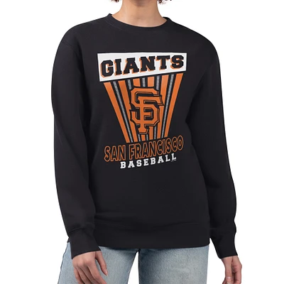 Women's Starter Black San Francisco Giants Poster Print Pullover Sweatshirt