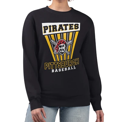 Women's Starter Black Pittsburgh Pirates Poster Print Pullover Sweatshirt