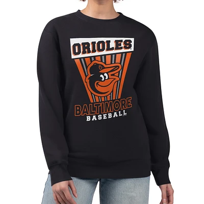 Women's Starter Black Baltimore Orioles Poster Print Pullover Sweatshirt