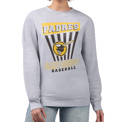 Women's Starter Gray San Diego Padres Poster Print Pullover Sweatshirt