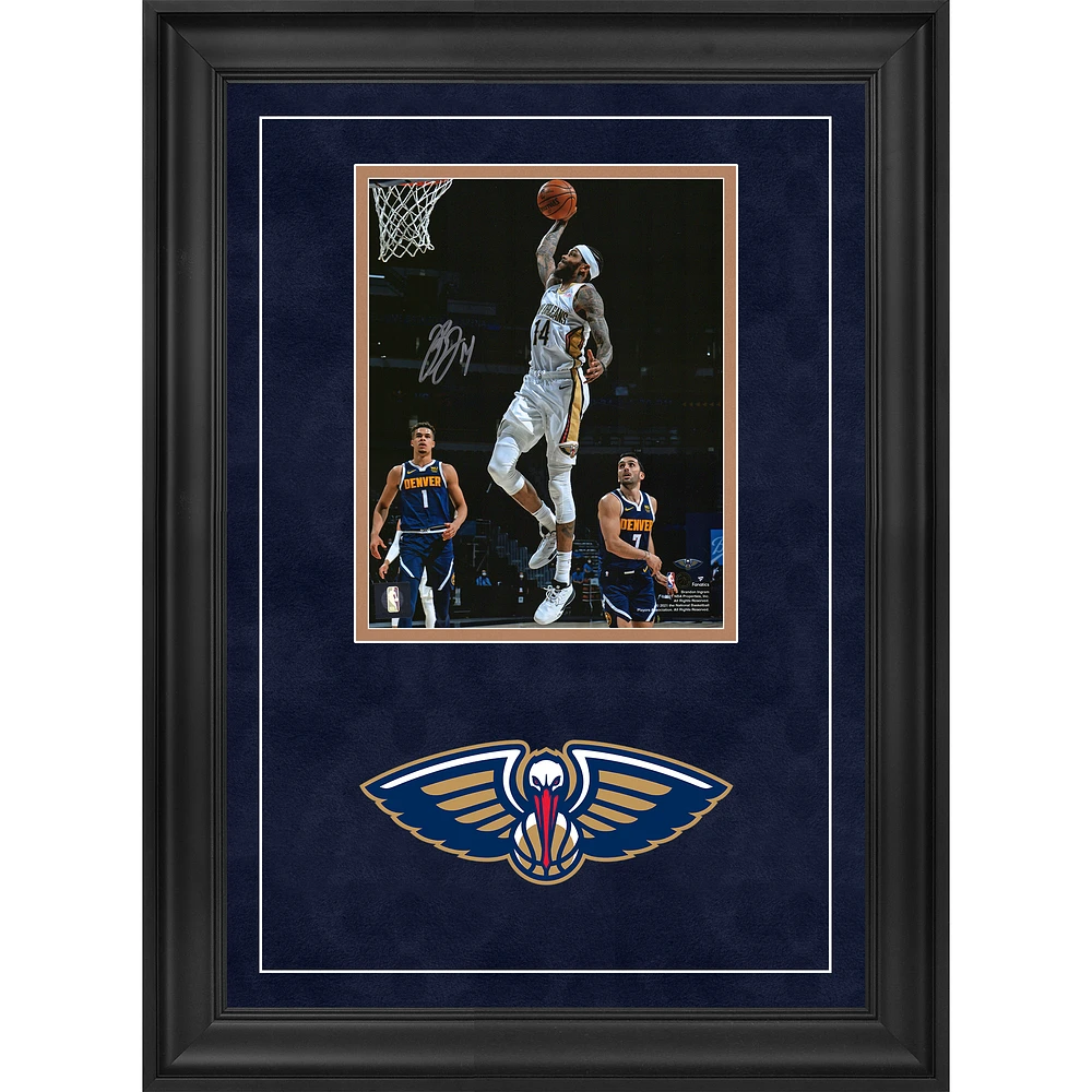 Brandon Ingram New Orleans Pelicans Autographed Deluxe Framed 8'' x 10'' Dunk in White vs. Denver Nuggets Photograph