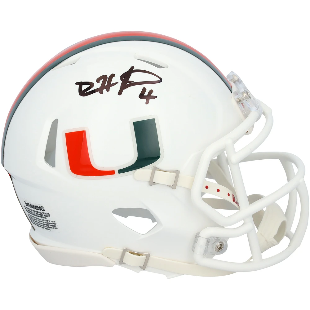 Devin Hester Miami Hurricanes Autographed Riddell Speed Mini Helmet