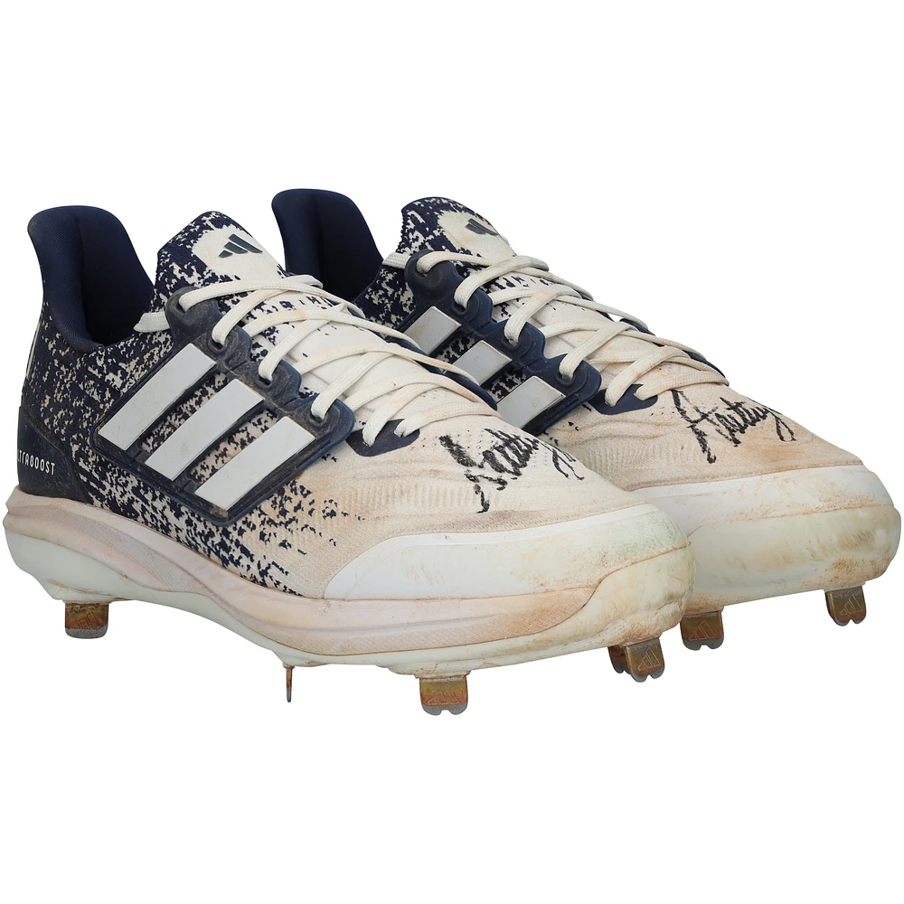 Anthony Volpe New York Yankees Autographed Game-Used White/Navy adidas Cleats vs. Baltimore Orioles on June 20, 2024