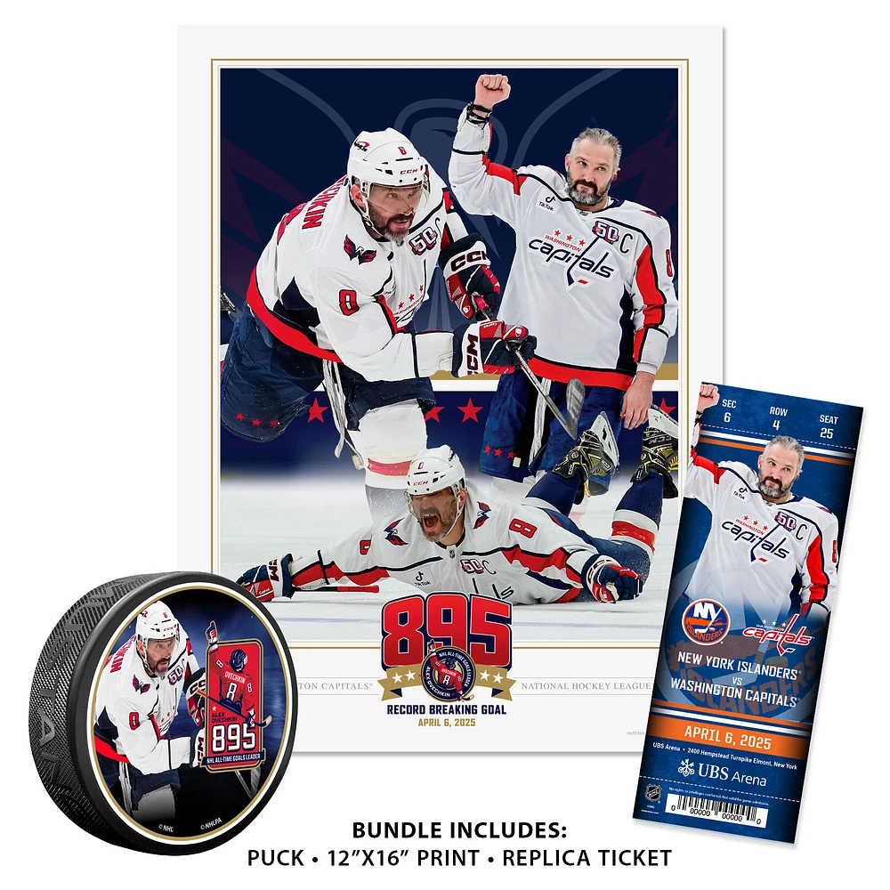 Alexander Ovechkin Washington Capitals NHL All-Time Leading Goal Scorer Three-Piece Bundle Pack