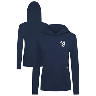Women's Levelwear Navy New York Yankees Cooperstown Collection Relay Core Logo Pullover Hoodie